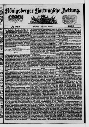 Königsberger Hartungsche Zeitung vom 08.11.1861