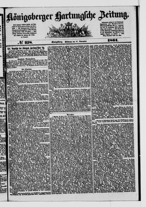 Königsberger Hartungsche Zeitung vom 27.11.1861