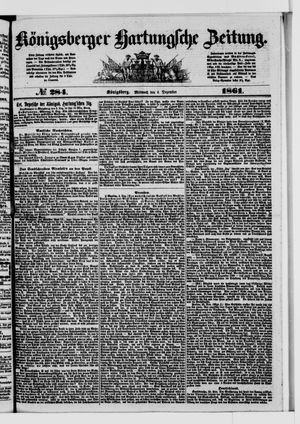Königsberger Hartungsche Zeitung vom 04.12.1861