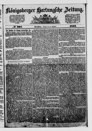 Königsberger Hartungsche Zeitung vom 31.12.1861