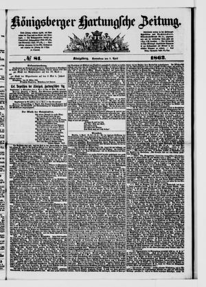 Königsberger Hartungsche Zeitung vom 05.04.1862