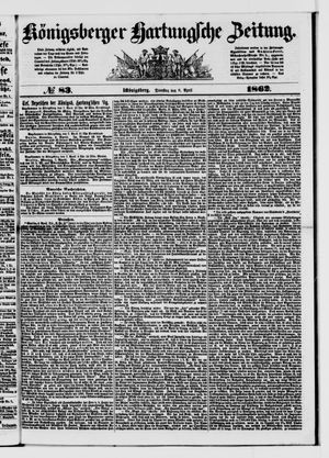 Königsberger Hartungsche Zeitung vom 08.04.1862