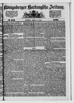 Königsberger Hartungsche Zeitung vom 20.08.1862