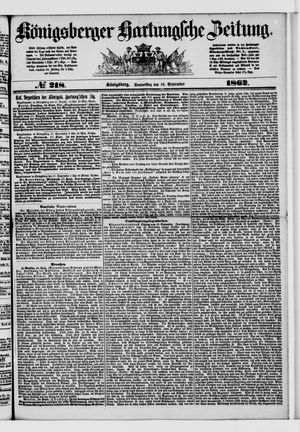 Königsberger Hartungsche Zeitung vom 18.09.1862