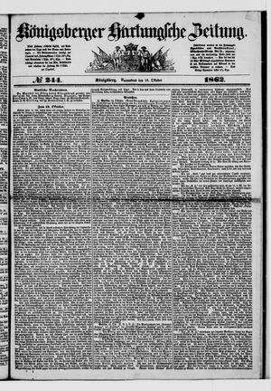 Königsberger Hartungsche Zeitung vom 18.10.1862