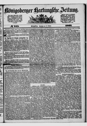 Königsberger Hartungsche Zeitung vom 19.10.1862