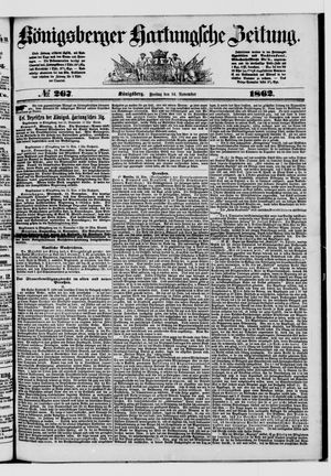 Königsberger Hartungsche Zeitung vom 14.11.1862