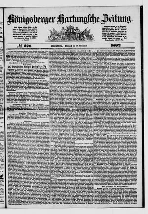 Königsberger Hartungsche Zeitung vom 19.11.1862
