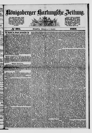 Königsberger Hartungsche Zeitung vom 17.12.1862