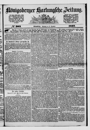 Königsberger Hartungsche Zeitung vom 28.12.1862