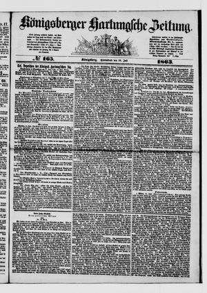 Königsberger Hartungsche Zeitung on Jul 18, 1863