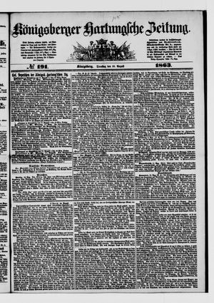 Königsberger Hartungsche Zeitung on Aug 18, 1863