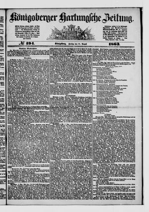 Königsberger Hartungsche Zeitung vom 21.08.1863