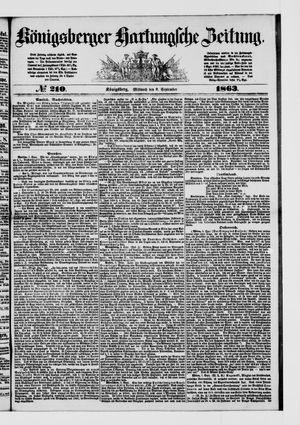 Königsberger Hartungsche Zeitung on Sep 9, 1863