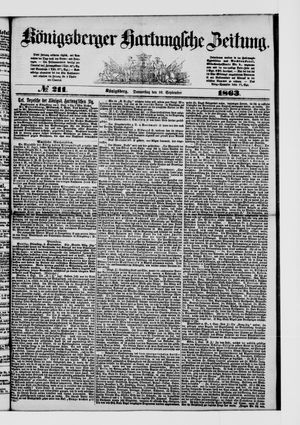Königsberger Hartungsche Zeitung on Sep 10, 1863