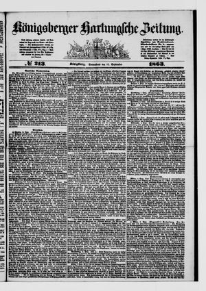 Königsberger Hartungsche Zeitung on Sep 12, 1863