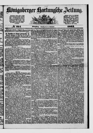 Königsberger Hartungsche Zeitung vom 13.09.1863