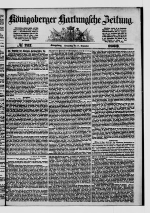 Königsberger Hartungsche Zeitung on Sep 17, 1863