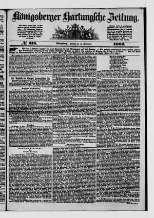 Königsberger Hartungsche Zeitung on Sep 18, 1863