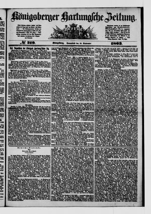 Königsberger Hartungsche Zeitung vom 19.09.1863