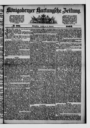 Königsberger Hartungsche Zeitung on Sep 22, 1863
