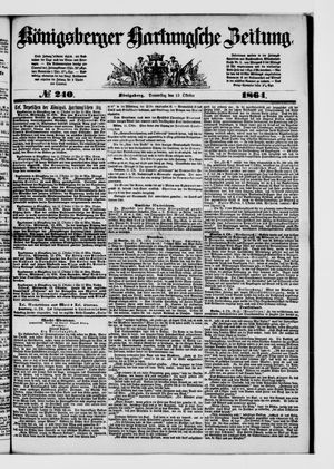 Königsberger Hartungsche Zeitung on Oct 13, 1864