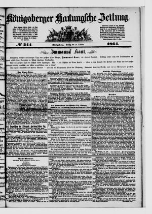 Königsberger Hartungsche Zeitung on Oct 18, 1864