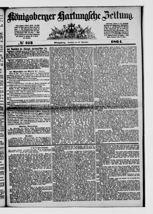Königsberger Hartungsche Zeitung vom 20.11.1864