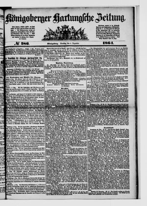 Königsberger Hartungsche Zeitung on Dec 6, 1864