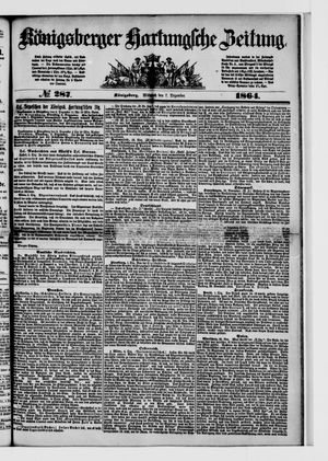 Königsberger Hartungsche Zeitung vom 07.12.1864