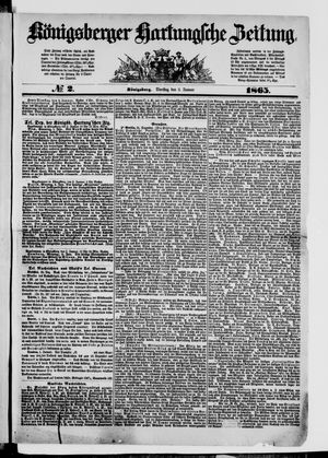 Königsberger Hartungsche Zeitung vom 03.01.1865