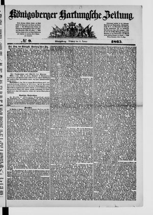 Königsberger Hartungsche Zeitung vom 11.01.1865