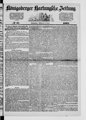 Königsberger Hartungsche Zeitung on Jan 18, 1865