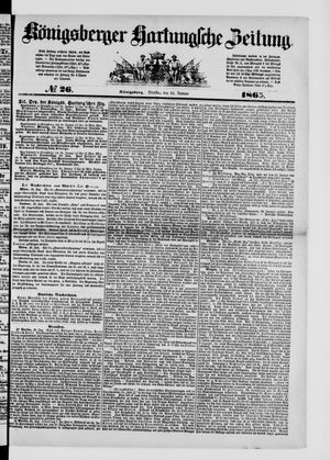 Königsberger Hartungsche Zeitung vom 31.01.1865