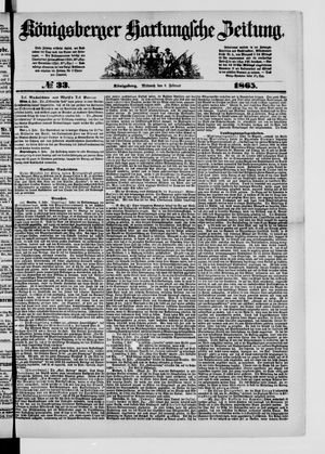 Königsberger Hartungsche Zeitung vom 08.02.1865