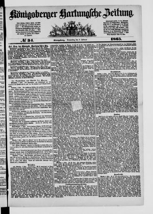 Königsberger Hartungsche Zeitung vom 09.02.1865