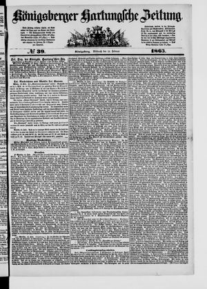 Königsberger Hartungsche Zeitung vom 15.02.1865