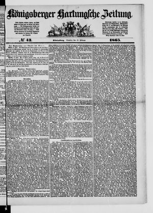 Königsberger Hartungsche Zeitung vom 19.02.1865