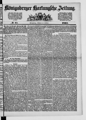 Königsberger Hartungsche Zeitung on Feb 22, 1865