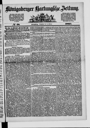 Königsberger Hartungsche Zeitung vom 25.02.1865