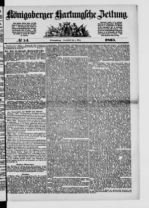 Königsberger Hartungsche Zeitung vom 04.03.1865