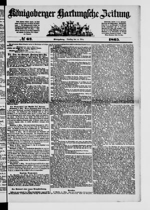 Königsberger Hartungsche Zeitung on Mar 14, 1865