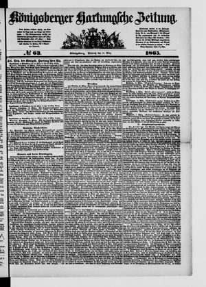 Königsberger Hartungsche Zeitung vom 15.03.1865
