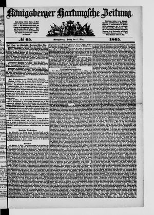 Königsberger Hartungsche Zeitung vom 17.03.1865