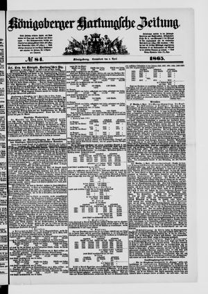 Königsberger Hartungsche Zeitung on Apr 8, 1865