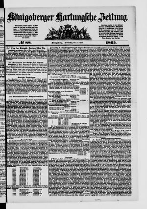 Königsberger Hartungsche Zeitung on Apr 13, 1865