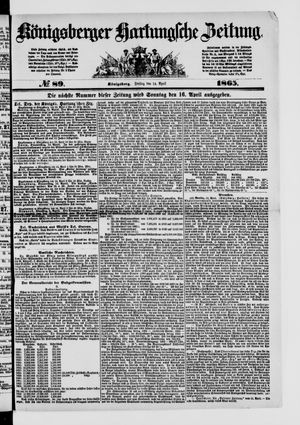 Königsberger Hartungsche Zeitung on Apr 14, 1865