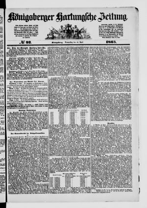 Königsberger Hartungsche Zeitung vom 20.04.1865