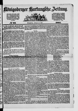 Königsberger Hartungsche Zeitung vom 21.04.1865