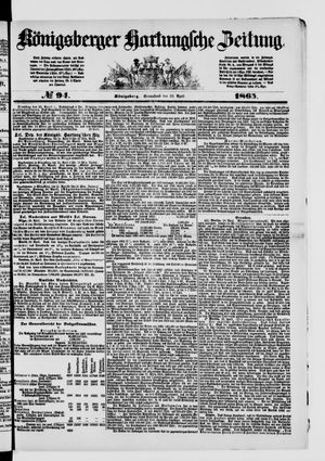 Königsberger Hartungsche Zeitung on Apr 22, 1865